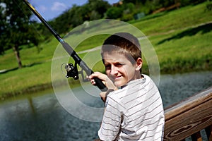 Boy fishing