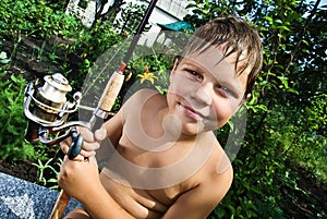 Boy with a fishing rod