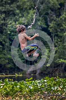 Boy Flies Backwards - Rope Swing Wacissa River