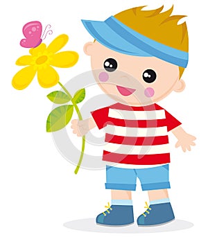 Boy with flower