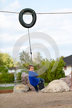 Boy on flying fox