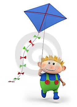 Boy flying a kite