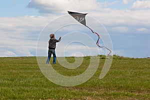 Boy flying Kite