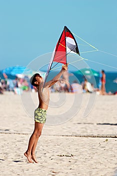 Boy flying the kite