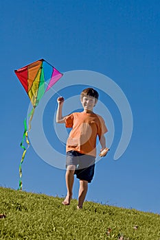 Boy Flying a Kite photo