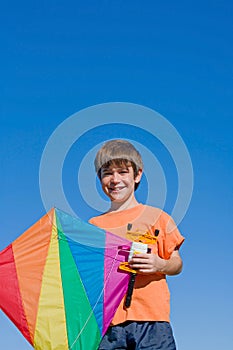 Boy Flying a Kite