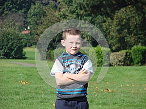 Boy with football attitude