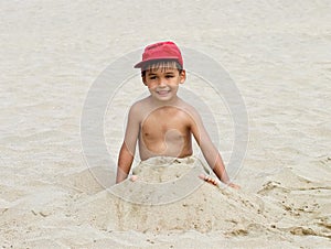 Boy funny beach