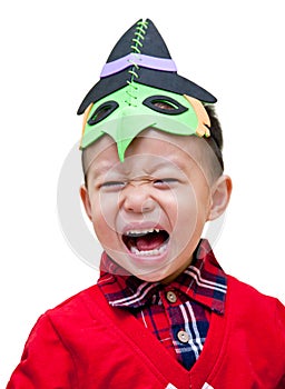 Boy with a funny mask