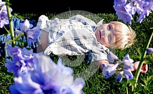 Boy in a garden