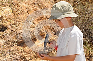 Boy Geology Student