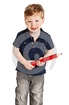 Boy with Giant Pencil