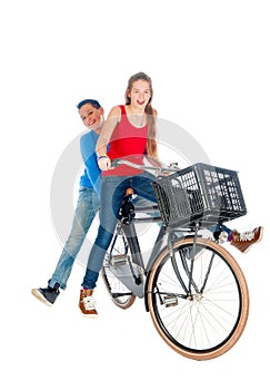 Boy and a girl on a bike