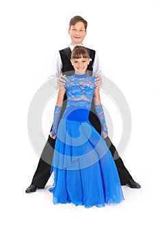 Boy and girl dancing ballroom dance