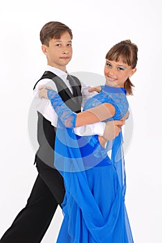 Boy and girl dancing ballroom dance