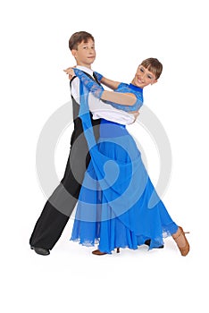 Boy and girl dancing ballroom dance