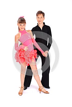 Boy and girl dancing ballroom dance