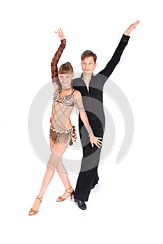 Boy and girl dancing ballroom dance