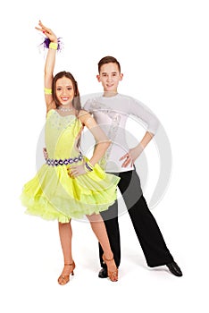 Boy and girl dancing ballroom dance