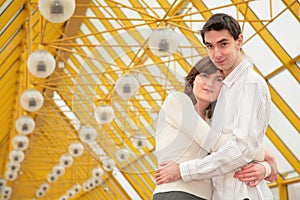 Boy and girl embrace each other