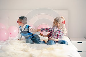 Boy and girl fighting and having a quarrel or misunderstanding.