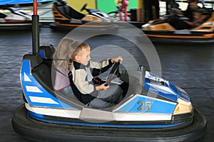 Boy and a girl at the fun fair