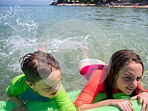 Boy and girl at the Greek seaside