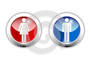 Boy and girl icon made in illustrator cs4 photo