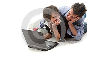 Boy and girl with laptop