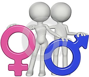 Boy and girl male female gender sex symbols