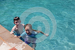 Boy Girl Pool Playing