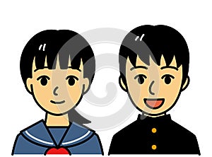 boy and girl student, Japanese school uniform