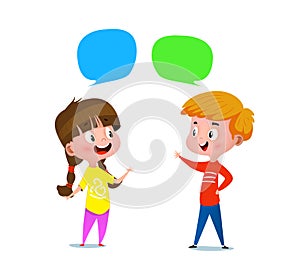 Boy and a girl talking to each other