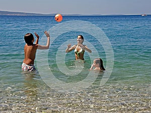 Boy and girls in summer fun