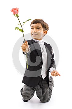 Boy Giving Flower photo