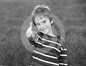 Boy Giving a Thumbs Up