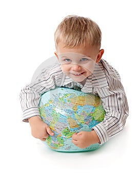 Boy and globe