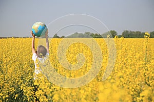 Boy with globe