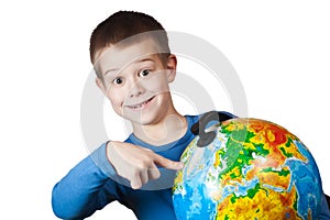 Boy with a globe