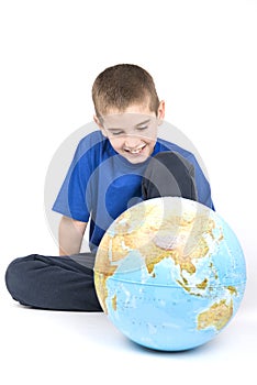 Boy and globe