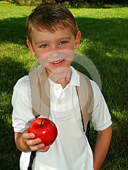 Boy going back to school