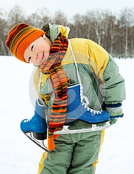 Boy going ice skating