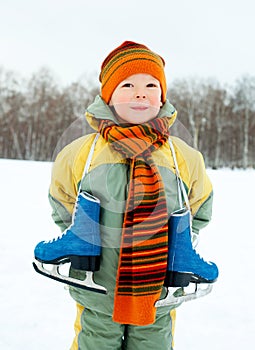 Boy going ice skating