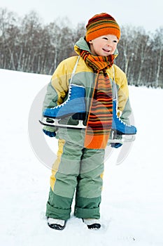 Boy going ice skating