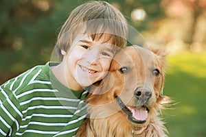 Boy with Golden Retriever