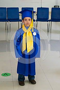 Boy graduated kindergarten