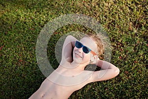 Boy with on a grass