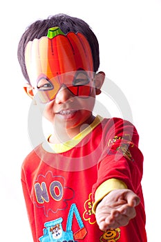 Boy with Halloween mask