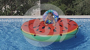 Boy having fun in pool