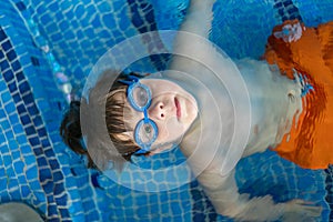 Boy having fun in pool